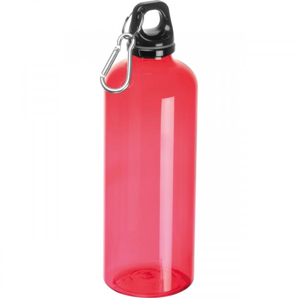 Sporttrinkflasche mit Karabinerhaken / 600ml / Farbe: rot