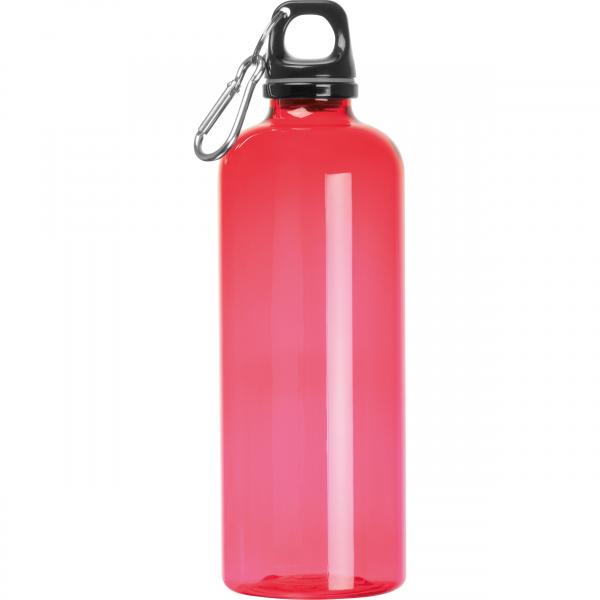 Sporttrinkflasche mit Karabinerhaken / 600ml / Farbe: rot