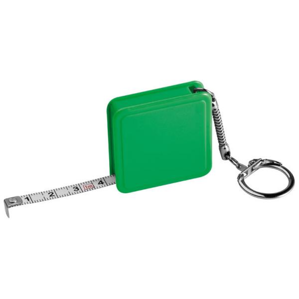 Stahlbandmaß 1m / mit Schlüsselanhänger / Farbe: grün