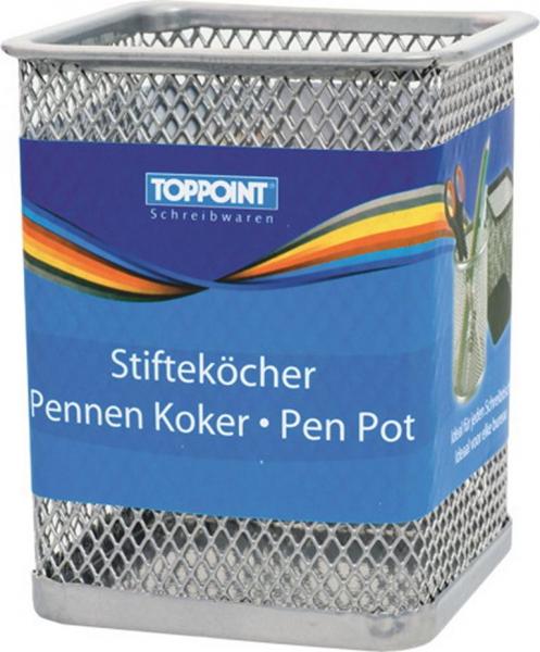 Stifteköcher Stiftebecher silber 80x80x100 eckig