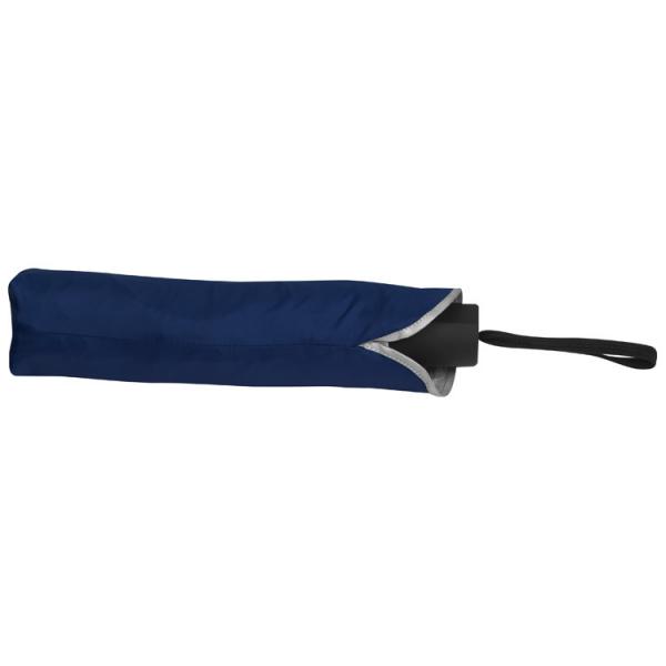 Taschen-Regenschirm / Taschenschirm / innen silber / Aussenfarbe: dunkelblau