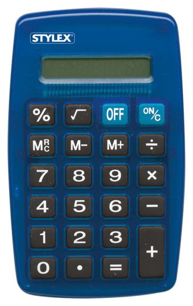 Taschenrechner / 8-stellig 7x11cm / Farbe: blau
