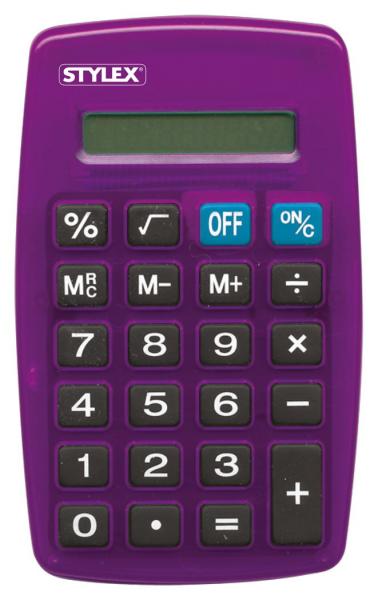 Taschenrechner / 8-stellig 7x11cm / Farbe: violett