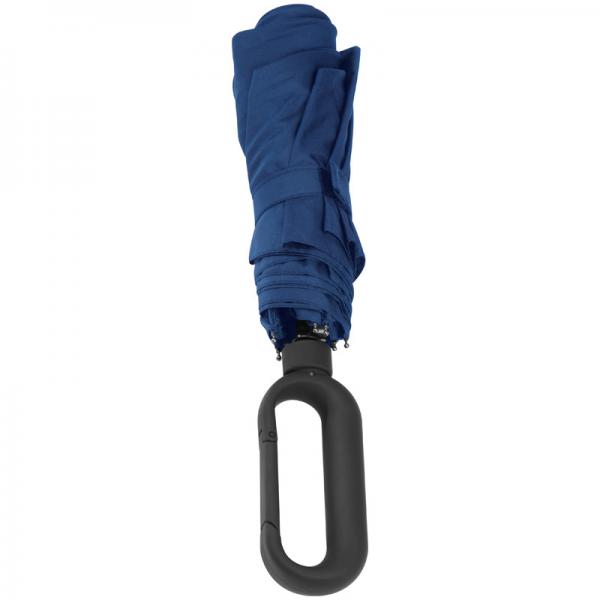 Taschenschirm mit Gravur / aus Pongee mit Karabinergriff / Farbe: blau