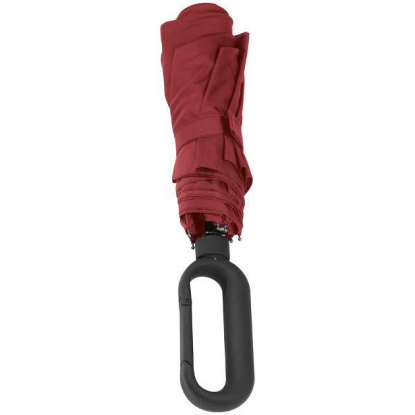 Taschenschirm mit Namensgravur - aus Pongee mit Karabinergriff - Farbe: rot