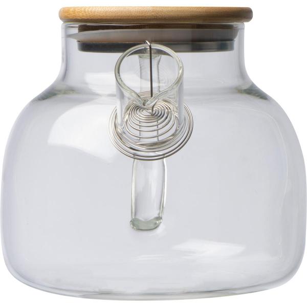 Teekanne / aus Glas mit Bambusdeckel und Ausgießsieb / 1.000 ml