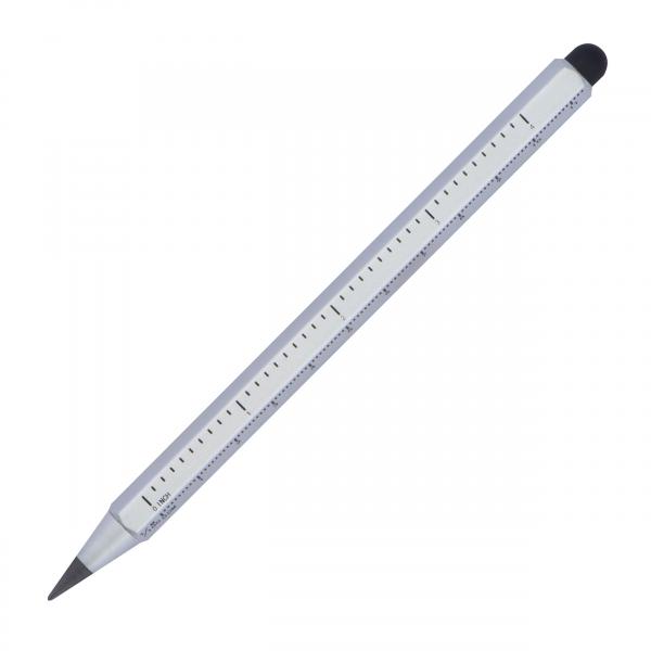 Tintenloser Touchpen Lineal Kugelschreiber / Farbe: silber