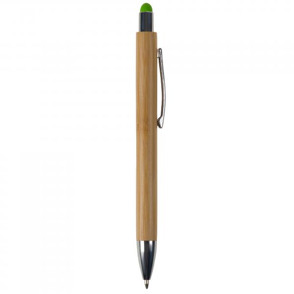 Touchpen Holz-Kugelschreiber mit Gravur / Stylusfarbe: grün