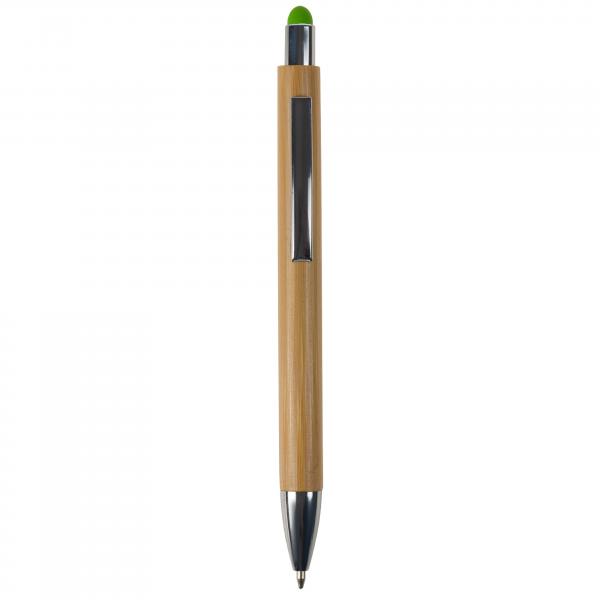 Touchpen Holz-Kugelschreiber mit Gravur / Stylusfarbe: grün
