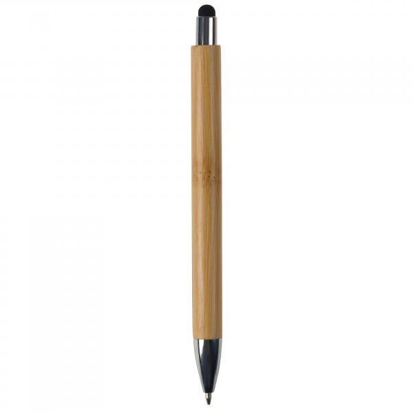Touchpen Holz-Kugelschreiber mit Gravur / Stylusfarbe: schwarz