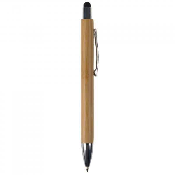 Touchpen Holz-Kugelschreiber mit Gravur / Stylusfarbe: schwarz
