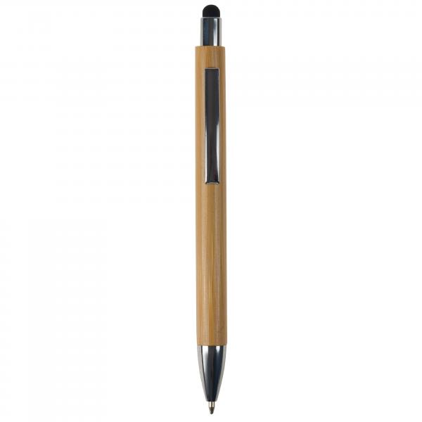 Touchpen Holz-Kugelschreiber mit Gravur / Stylusfarbe: schwarz