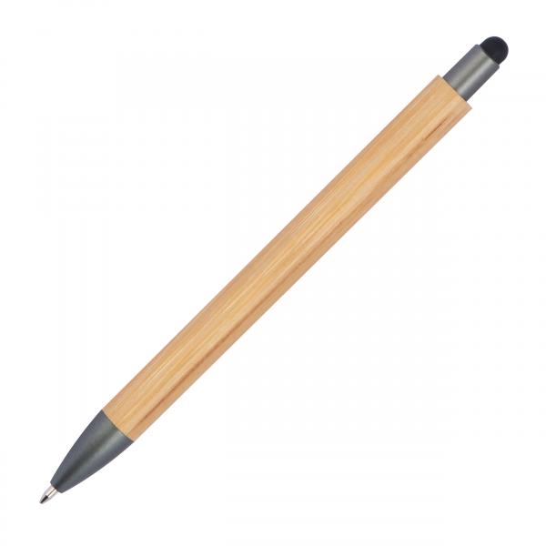 Touchpen Holzkugelschreiber aus Bambus mit Namensgravur - Stylusfarbe: schwarz