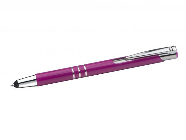 Touchpen Kugelschreiber aus Metall / Farbe: beere