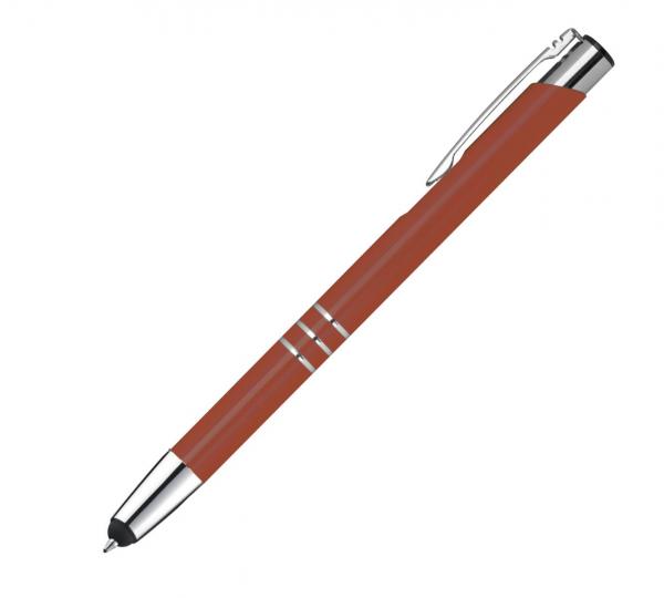 Touchpen Kugelschreiber aus Metall / Farbe: kupfer