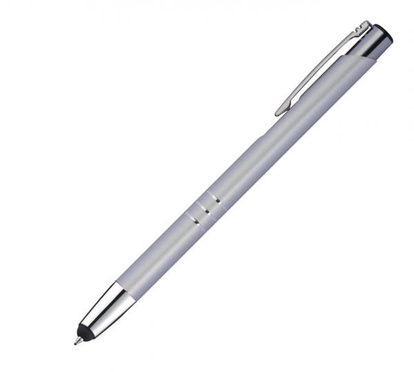 Touchpen Kugelschreiber aus Metall / Farbe: silber