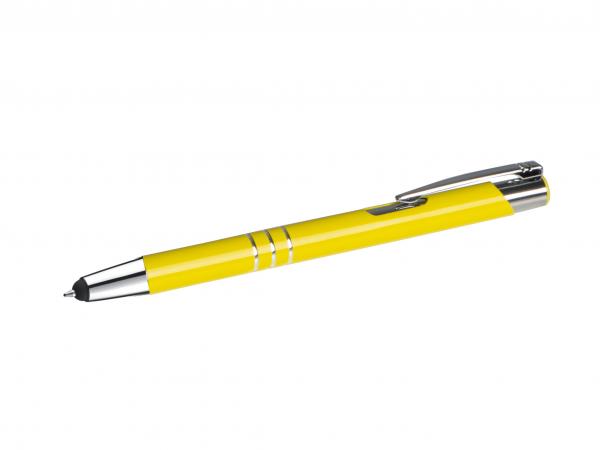 Touchpen Kugelschreiber aus Metall / Farbe: sonnengelb