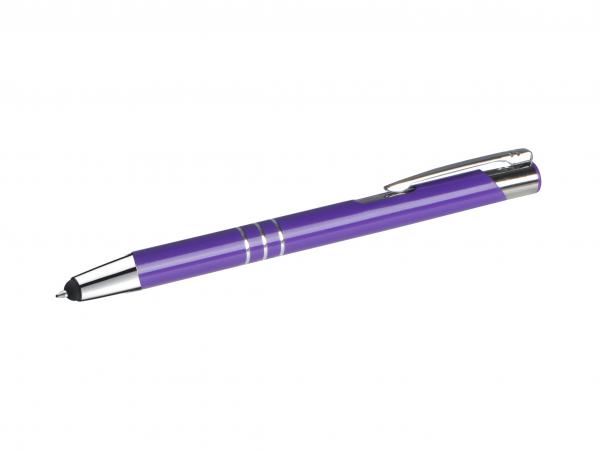 Touchpen Kugelschreiber aus Metall / Farbe: violett