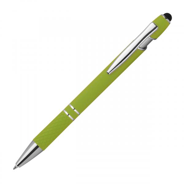 Touchpen Kugelschreiber aus Metall / mit Muster / Farbe: hellgrün