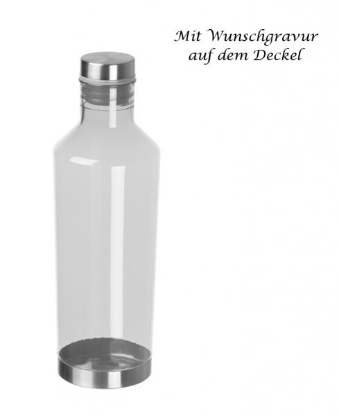 Transparente Trinkflasche mit Gravur / aus Tritan / 800ml / Farbe: klar