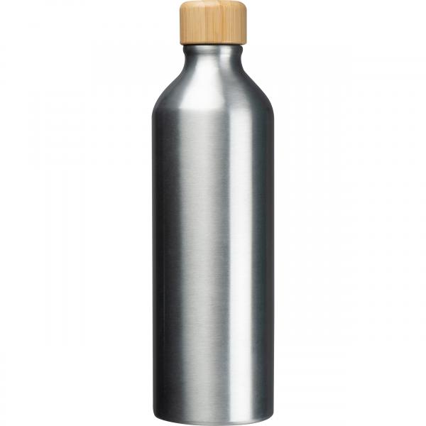 Trinkflasche aus recyceltem Aluminium mit Gravur / 750 ml / Farbe: silbergrau