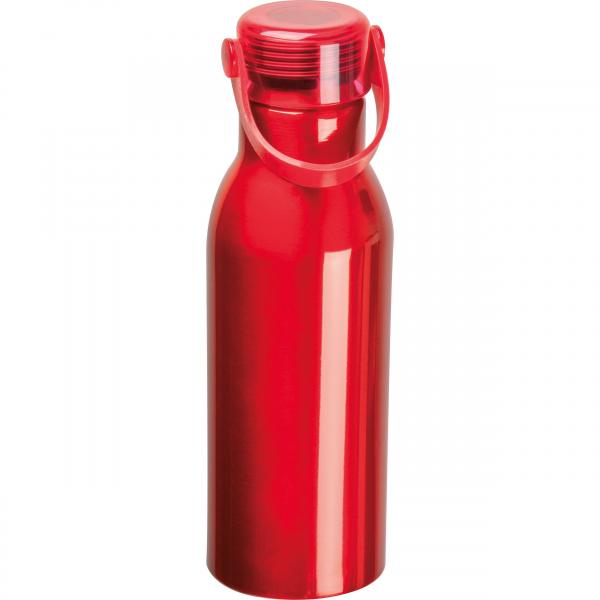 Trinkflasche aus recyceltem Aluminium mit Gravur / 750ml / Farbe: rot