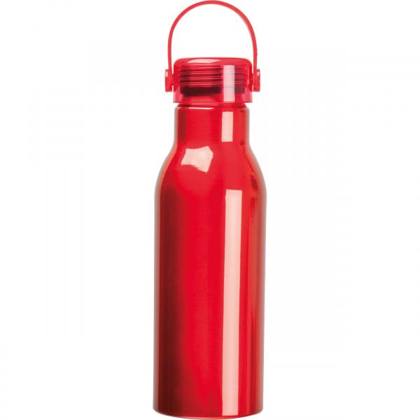 Trinkflasche aus recyceltem Aluminium mit Gravur / 750ml / Farbe: rot