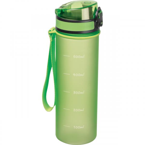 Trinkflasche aus Tritan mit Messskala und Trageschlaufe /500ml / Farbe: hellgrün