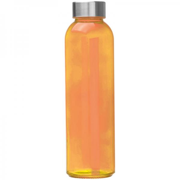 Trinkflasche mit Namensgravur - aus Glas - Füllmenge: 500ml - Farbe: orange