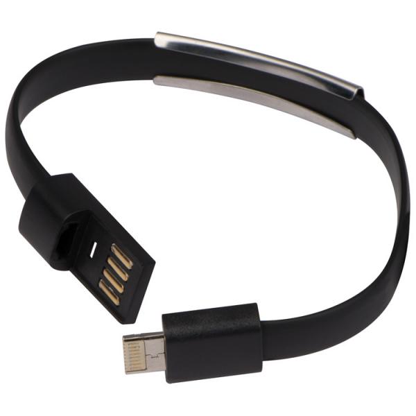 USB Armband mit Gravur / zum mobilen Laden von Smartphones, Tablets / Ladekabel