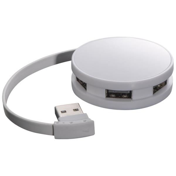 USB-Hub mit Namensgravur - mit 4 Anschlüssen - USB Verteiler - rund