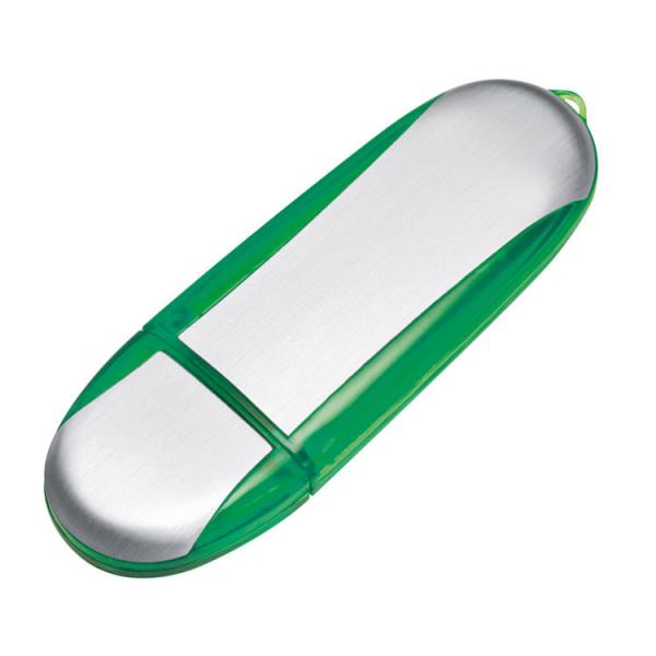 USB-Stick aus Metall / 1GB / Farbe: silber-grün