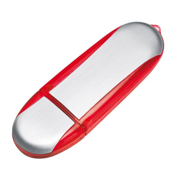 USB-Stick aus Metall / 1GB / Farbe: silber-rot