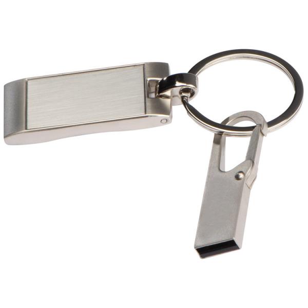 USB-Stick mit Gravur / aus metall / mit Karabinerhaken / 8GB