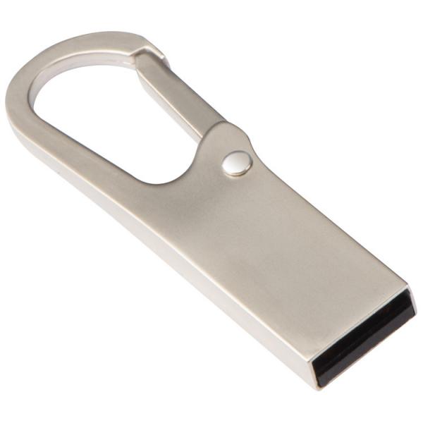 USB-Stick mit Namensgravur - aus metall - mit Karabinerhaken - 8GB
