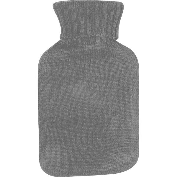 Wärmflasche mit Strickummantelung / Farbe: grau