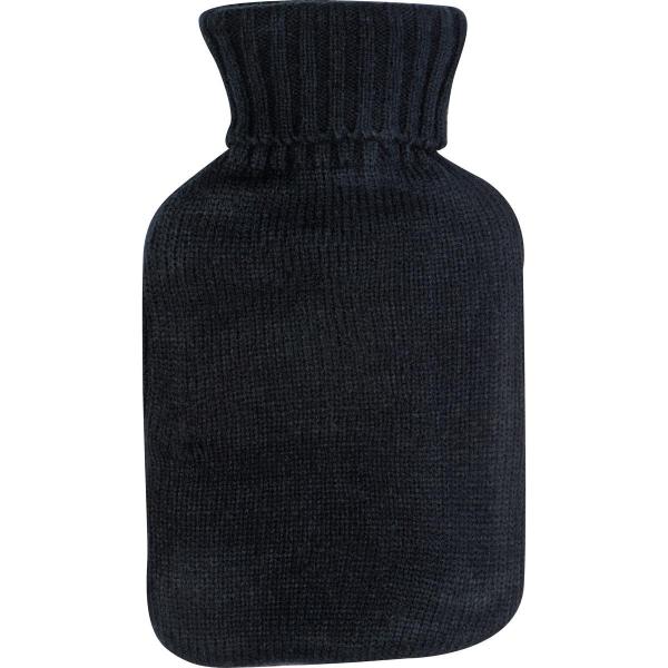 Wärmflasche mit Strickummantelung / Farbe: schwarz