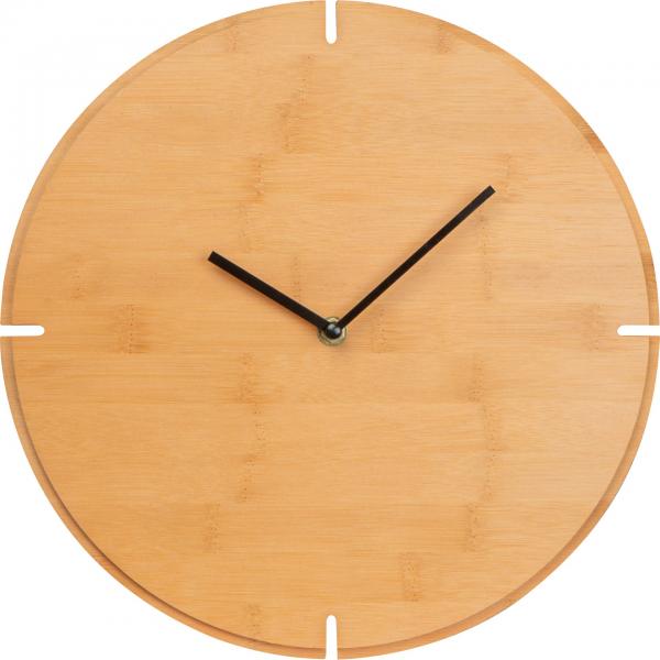 Wanduhr aus Bambus mit Gravur