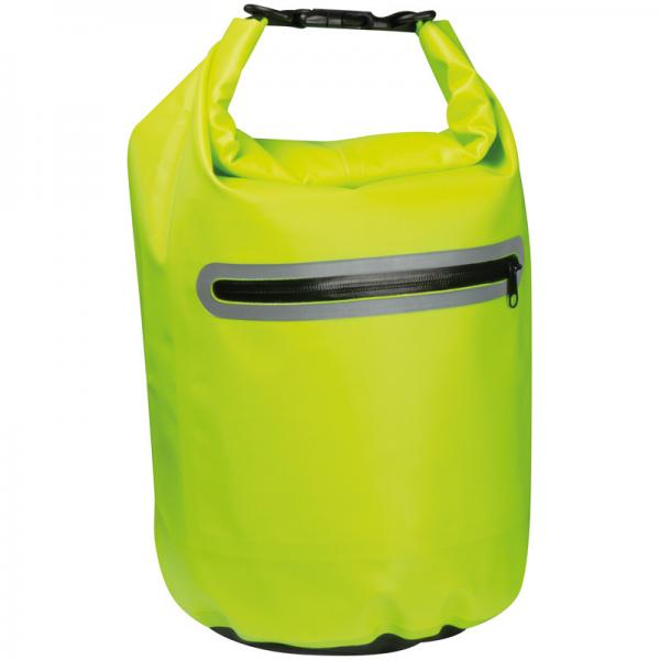 Wasserdichte Tasche mit reflektierendem Streifen / Farbe: neongelb