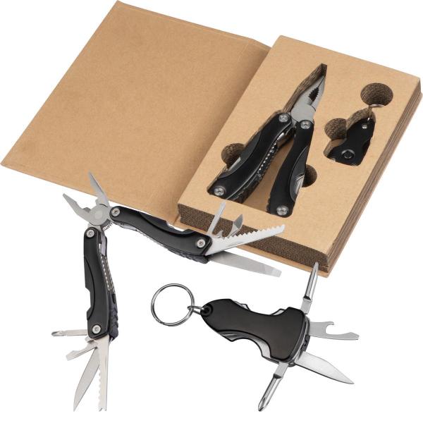 Werkzeugset bestehend aus Multitool mit Taschenmesser,  Zange, Feile ...