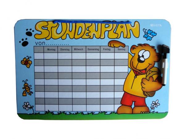 Whiteboard Stundenplan abwischbar mit Folienstift