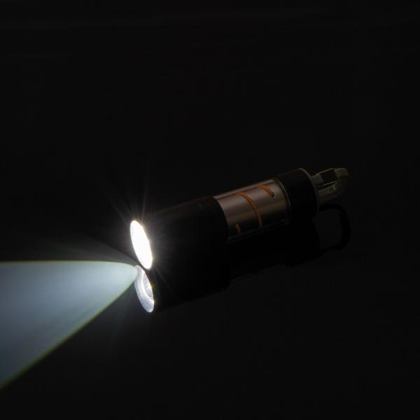 Wiederaufladbare COB-Taschenlampe / aus Metall / Farbe: silber-schwarz