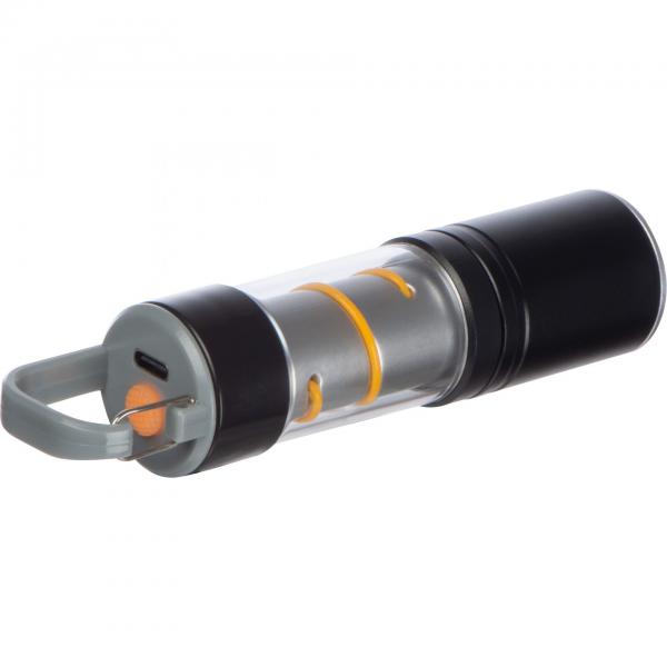 Wiederaufladbare COB-Taschenlampe mit Gravur / aus Metall / silber-schwarz