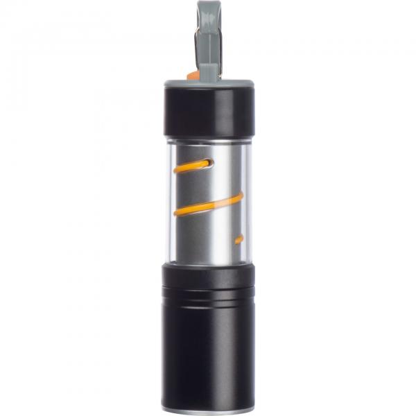 Wiederaufladbare COB-Taschenlampe mit Gravur / aus Metall / silber-schwarz
