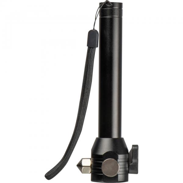 Wiederaufladbare COB-Taschenlampe mit Gravur / Sicherheitshammer, Gurtschneider
