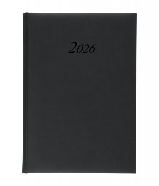 Wochenplaner 2026 / Buchkalender / 17,2x24cm / Farbe: schwarz + Kugelschreiber