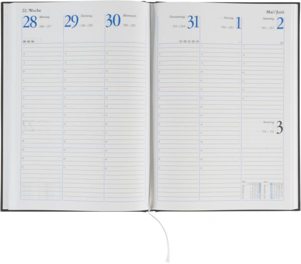 Wochenplaner 2026 / Buchkalender / Größe: 17,2x24cm / Farbe: schwarz