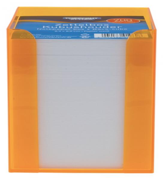 Zettelbox mit 700 Blatt farbige Notizzettel / Farbe: transparent klar