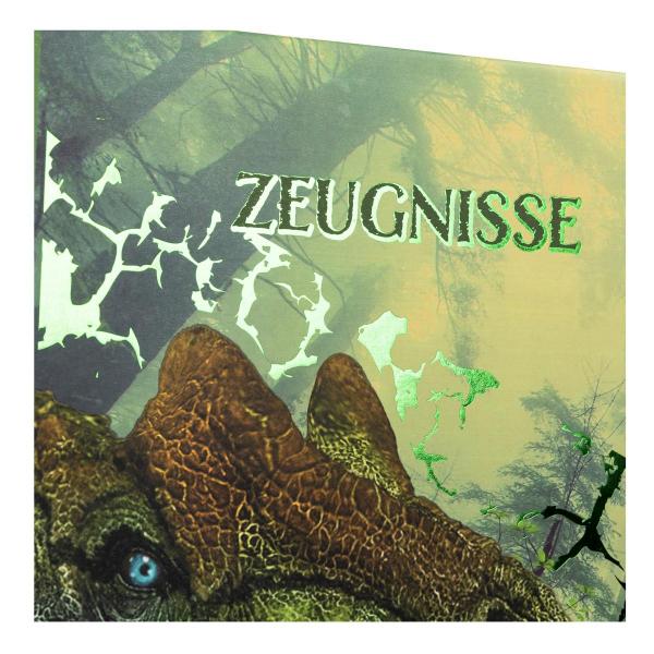 Zeugnismappe / A4 / "Dino" / wattierter Einband / mit 12 Hüllen