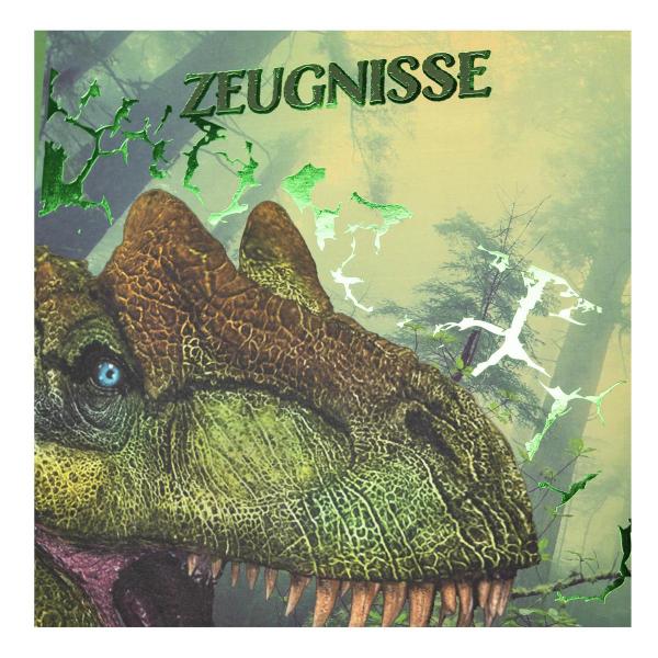 Zeugnismappe / A4 / "Dino" / wattierter Einband / mit 12 Hüllen